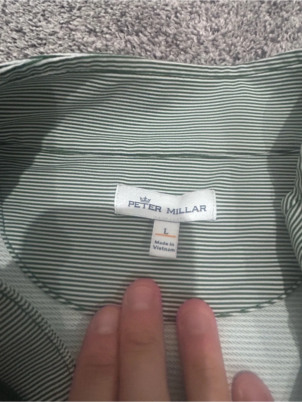Keeneland Peter Millar Green Striped Lightweight Quarter-Zip Shirt Jacket